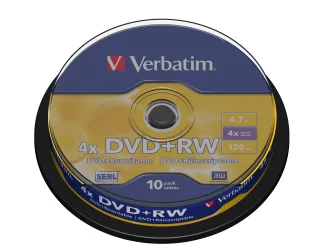 Verbatim 10 x DVD+RW | 43488 | 4.7 GB (120 Min.) 4x