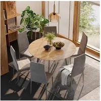 Vicco Esstisch Halvar, Greige/Goldkraft Eiche, 120 x 120 cm