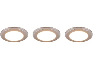 TRIO LED-Einbauleuchten-Set Argus 653610306 chromfarbig, 4 W, 350 lm, 3000 K, 1 W RGB, 3 Stück