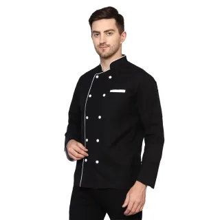Exner - Kochjacke Zweireihig für Herren (Schwarz)