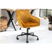 riess-ambiente Drehstuhl TURIN senfgelb / schwarz, Büro · Samt · Metall · Laufrollen · höhenverstellbar · Home Office
