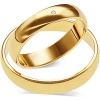 mosa & co. Trauring mit Gravur Classic Gold 585 mit 4mm Breite & Diamant im Paarpreis (Eheringe, 2-tlg., 2 Trauringe)