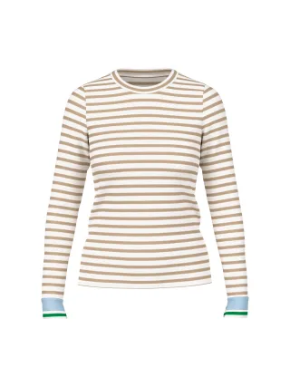 Marc Cain Sports - Schmales Ringelshirt light stone - Gr. - 44
