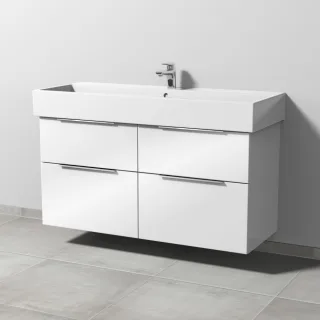 Sanipa 3way Waschtischunterbau zu Duravit Vero Air Waschtisch mit 2 Auszügen, Weiß-Glanz UF43678