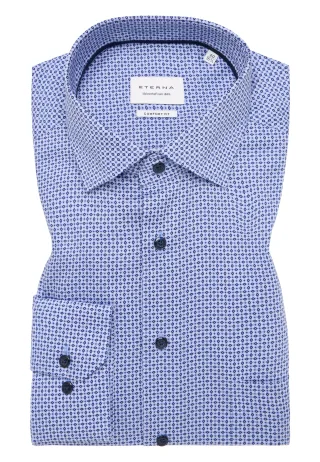 ETERNA - Hemd Twill Langarm blau - Gr. - 45