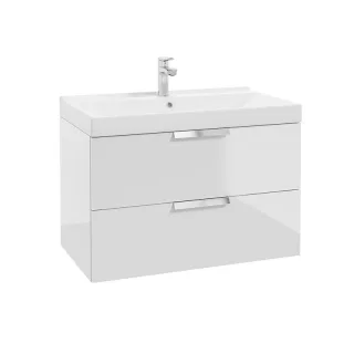 Neuesbad Serie 40 Waschtischunterschrank mit 2 Schubladen, B:800,H:500,T:450mm, Korpus/Front: weiss  NB1DF001-D-080181