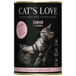 CAT'S LOVE Nassfutter Katze Junior Huhn 12x400 g