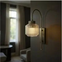 Bamyum Wandleuchte Jerno Vintage Metall und Glas Wandleuchte, ohne Leuchtmittel