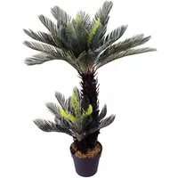Kunstpalme künstliche Cycas Palme mit 41 Palmenwedel Kunstpflanze Cycas Palme, Arnusa, Höhe 100 cm, fertig im Topf wie echt