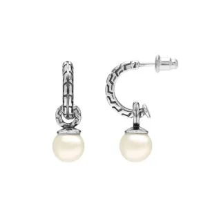 Damen Creolen mit Perle aus 925 Sterling Silber BIPE036