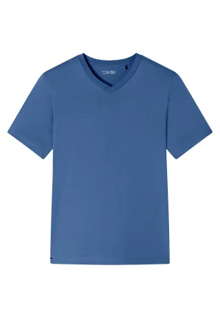 SCHIESSER - T-Shirt V-Ausschnitt atlantikblau - Gr. - 52