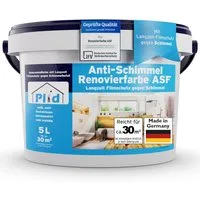 plid Wand- und Deckenfarbe Anti-Schimmelfarbe Schimmelschutzfarbe Feuchtraumfarbe Schimmelfarbe, Schnelltrocknend, spritzarm, verarbeitungsfertig
