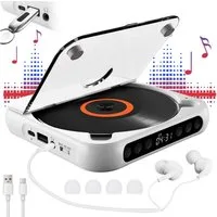 AKKEE Tragbarer CD-Player, Bluetooth-Musikplayer, MP3 CD-Player (mit externem Verstärker)