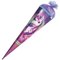 Roth Ideen Schultüte Schultüte Einhornportrait - sechseckig 85 cm mit Glitzer