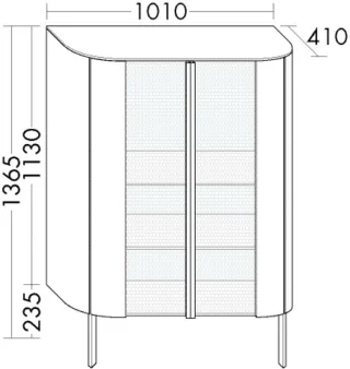 Burgbad Halbhoher Schrank Lavo 2.0L.Matt 1365x1010x415 Sandorange Solid Matt, SGCH101F6507 SGCH101F6507