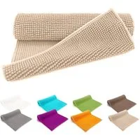 heimtexland Badematte Badvorleger Chenille Badteppich Duschvorleger, rutschhemmend beschichtet, Fußbodenheizung geeignet, schnell trocknend, strapazierfähig, fußbodenheizungsgeeignet, rutschfest, saugstark, Polyester, rechteckig, 45x50 cm, Hochflor, 