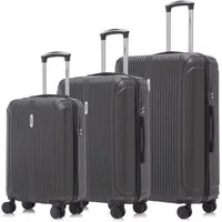 YONSLY Trolleyset Reisekoffer mit TSA-Zahlenschloss & YKK-Reißverschluss, 4 Rollen, (Hartschalen-Kabinenkoffer Set (M, L, XL), 3 tlg., Hartschalen Trolley Set), kratzfest pflegeleicht Wasserabweisend
