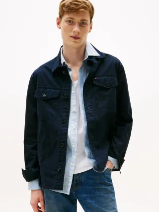 COTTON TWILL SHIRT JACKET desert sky - Gr. - M