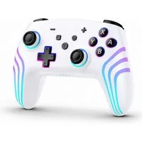 Tekoo Wireless Controller für Nintendo Switch & PC, Hall-Effekt, RGB Controller (Packung, Hall-Effekt-Joysticks, 6-Achsen-Gyroskop, RGB-Beleuchtung)