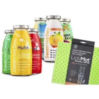 SmoothieDog Mix + Lickimat Grün 6x250 g