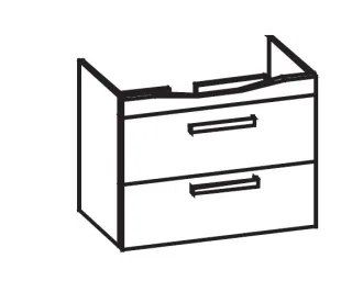 Artiqua 414 Waschtischunterschrank für Sentique 514280 Weiß Hochglanz Select, 414-WU2L-V02-7160-125 414-WU2L-V02-7160-125