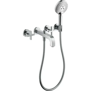 hansgrohe Axor Citterio Fertigmontageset 39447000 Unterputz-3-Loch-Wannenarmatur, mit Kreuzgriffen, chrom