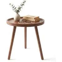 SURFOU Beistelltisch Couchtisch Holz Coffee Table Rund Nachttisch Konsolentisch (für Wohnzimmer & Schlafzimmer – Multifunktionaler Sofa & Nachttisch), Eingangsbereich für kleine Räume Ecken und Büro, Rustikales