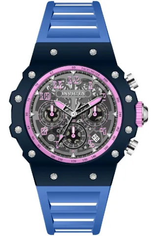 Invicta Racing 69656 Herrenuhr - Quarzwerk - Acryl mit silbernem Zifferblatt - 43 mm