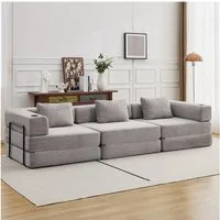 Leawin Sofa Sofas Wohnzimmer, Sofa mit Schlaffunktion aus Cord modular, Faltbar, flexibel, ohne Montage und ideal für kleine Räume