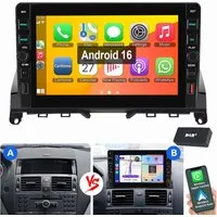 ESSGOO Für Mercedes Benz C-Klasse W204 S204 2008-2010 Android 16 Carplay Autoradio (RDS, Digitalradio (DAB), FM)