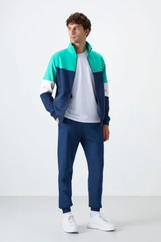 Herren Sweatshirt- und Hosen-Set mit Farbblockierung