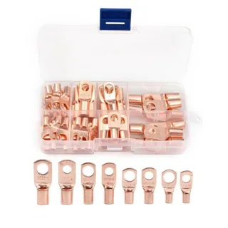 60pcs Wire Lug Copper Ring SC6-25 Copper Connectors Bare Cable Electric Crimp Terminal Connector Kit