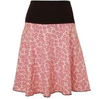 dunkle design A-Linien-Rock Sommer Sweat Schwarz Rot Pink Bunt 57cm elastischer Bund