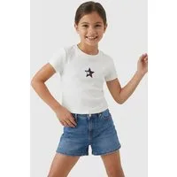 Tommy Hilfiger T-Shirt STAR FLAG TEE SHORT SLEEVE Kinder bis 16 Jahre, Logo mit Strass-Steinen