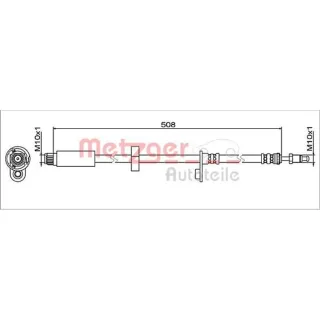 Metzger Bremsschlauch vorne rechts Citroen C3 Opel Crossland