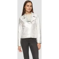 s.Oliver Funktionsjacke Indoor-Jacke Bikerjacke in Veloursleder-Optik