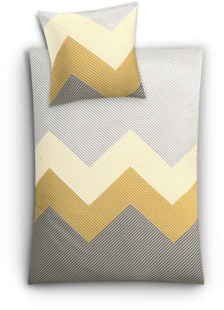 Kleine Wolke Bettwäsche "Lykke" 2 Stk. mit Zick-Zack-Muster