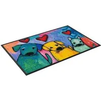 wash+dry by Kleen-Tex Fußmatte Doggies, rechteckig, Höhe: 7 mm, Schmutzfangmatte, Motiv Hunde, modenes Design, rutschhemmend, waschbar