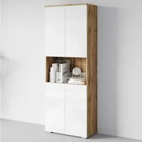 Home affaire Aktenschrank Vera, Mehrzweckschrank mit LED-Beleuchtung Praktischer Stauraum mit höhenverstellbaren Ablageböden, H. 182 cm