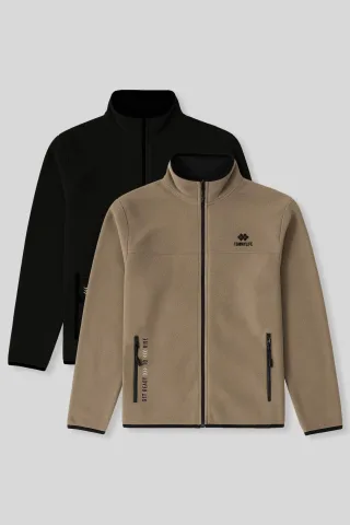 Herren Plüsch Zip-Front Sweatshirt