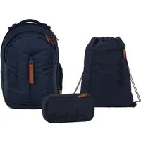 Satch Schulranzen Schulrucksack-Set MATCH Nordic Blue 3-teilig (3-teilig), Schulranzen, ergonomisch, 30 + 5 Liter