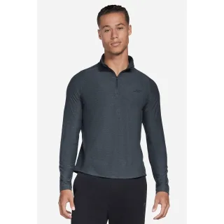 Skechers GO DRI All Day Performance 1/4 Zip Polyester Herren Schwarz Sport-T-Shirts