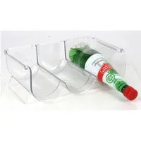 BURI Flaschenhalter Flaschenhalter Flaschenregal Organizer PET transparent 20x30x10,5 cm