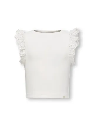 KIDS ONLY - KMGDREA LIIFE S/L DETAIL-TOP JRS cloud dancer - Gr. - 104