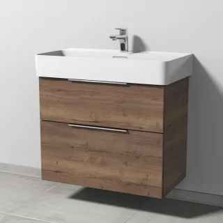 Sanipa 3way Waschtischunterbau zu Laufen VAL Waschtisch mit 2 Auszügen, Eiche-Tabak UM82350