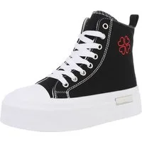 Ital-Design Damen High-Top Freizeit Sneakerboots (88671561) Keilabsatz/Wedge Sneakers High in Schwarz
