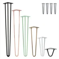 Natural Goods Berlin Tischbein 4er Set HAIRPIN Legs, Haarnadelbeine, Möbelfüße, 71cm - 3 Streben - Tisch, Pink
