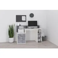 FMD Regal-Schreibtisch Bolton, Schreibtisch mit Stauraum und Ablage, offene Fächer, 138,5 cm breit