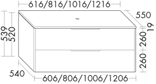 Burgbad WTU+Konsolenplatte Oteo Graphit Softmatt/Weiß Matt, SHMG081F7434A0080 SHMG081F7434A0080