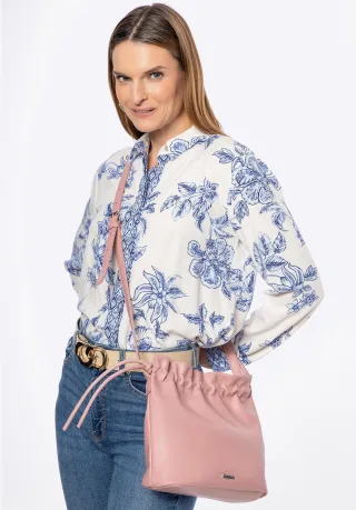 Wittchen Damen-Umhängetasche mit Zierbändern, Rosa, Kunstleder